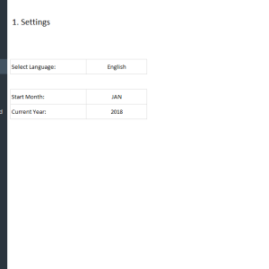 Social Media KPI Template - Settings