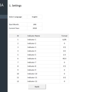 Annual Report Template - Settings