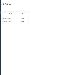 Profit Margin Dashboard Spreadsheet Template - Settings