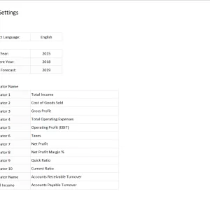 Yearly Financial Comparison Report Template - Settings