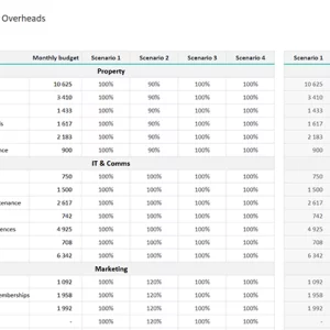 01 Financial Scenario Planner Template - Overheads