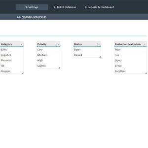 01 Settings - Issue Tracking Excel Template