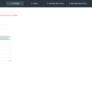 01 Work Plan Template Excel - Settings