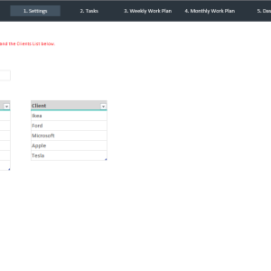 Social Media Calendar Template - Settings