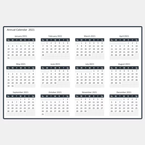 Free Annual Calendar -cover