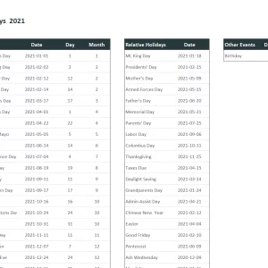 Free Monthly Calendar Excel Template