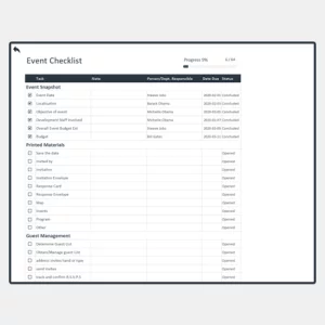 Free Event Checklist Template