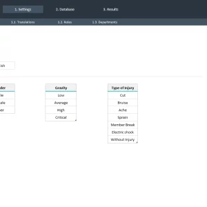 HSE Incident Trend Analysis - Settings