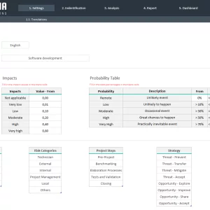 Risk Assessment Template - Settings